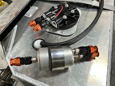 Corvette filter regulator with Hot Rod AN orange fittings attached