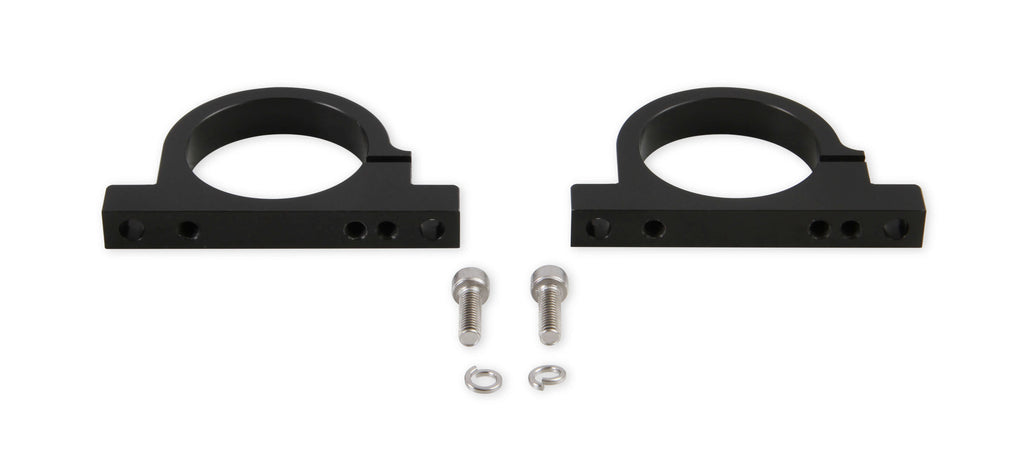 Side profile of Holley billet two-piece clamp, low-profile design