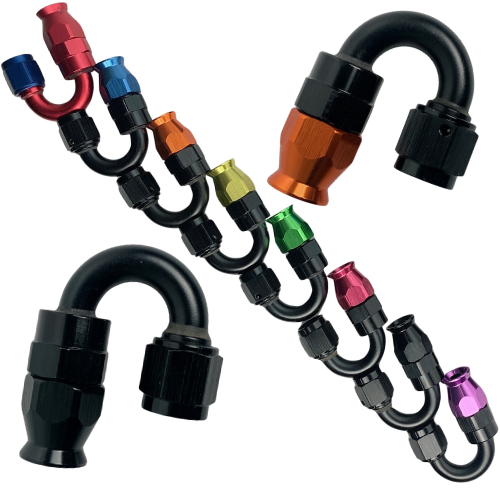 AN PTFE Reusable 180 degree swivel hose end AN6, AN8, AN10