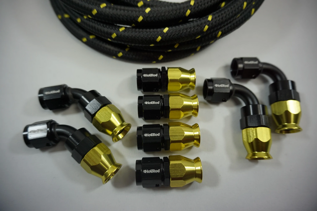 AN-8 Nylon Braided PTFE hose and 8 AN Fittings Bundle Deal