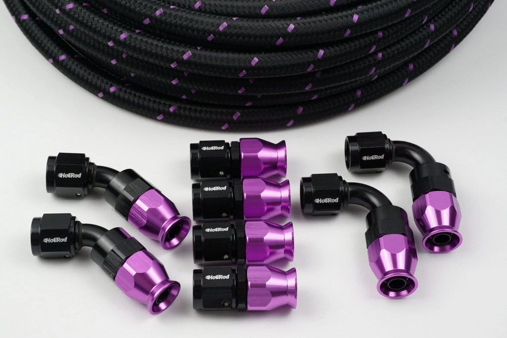 AN-8 Nylon Braided PTFE hose and 8 AN Fittings Bundle Deal