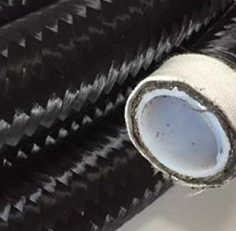 PTFE lined Black Nylon braided hose - AN6, AN8, AN10