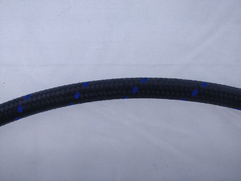 PTFE lined Black Nylon with Blue Check braided hose - AN6, AN8, AN10