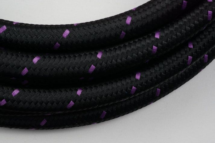 PTFE lined Black Nylon with Purple Checks braided hose - AN6, AN8, AN10