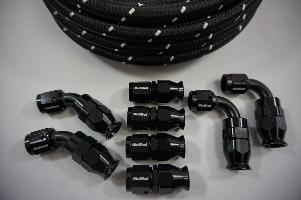 AN-8 Nylon Braided PTFE hose and 8 AN Fittings Bundle Deal